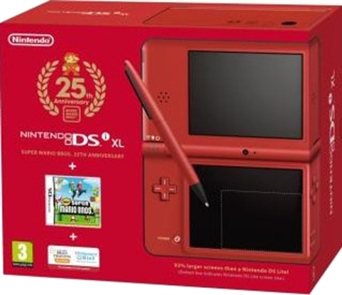 DSi XL Console, Super Mario Bros. 25th Ann. Ed. Red (No Game